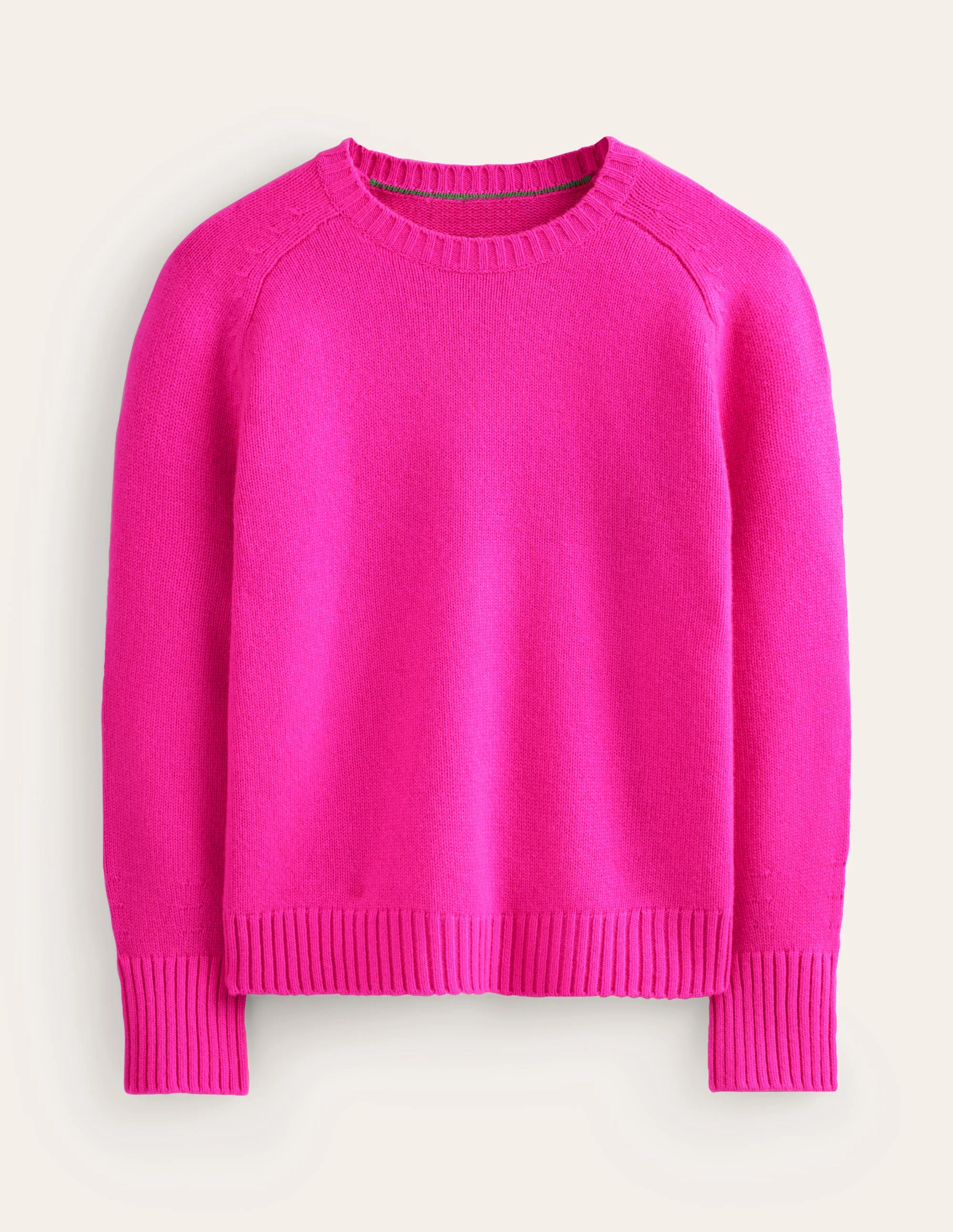 Split Cuff Cashmere Jumper-Pop Pansy Pink - Image 5