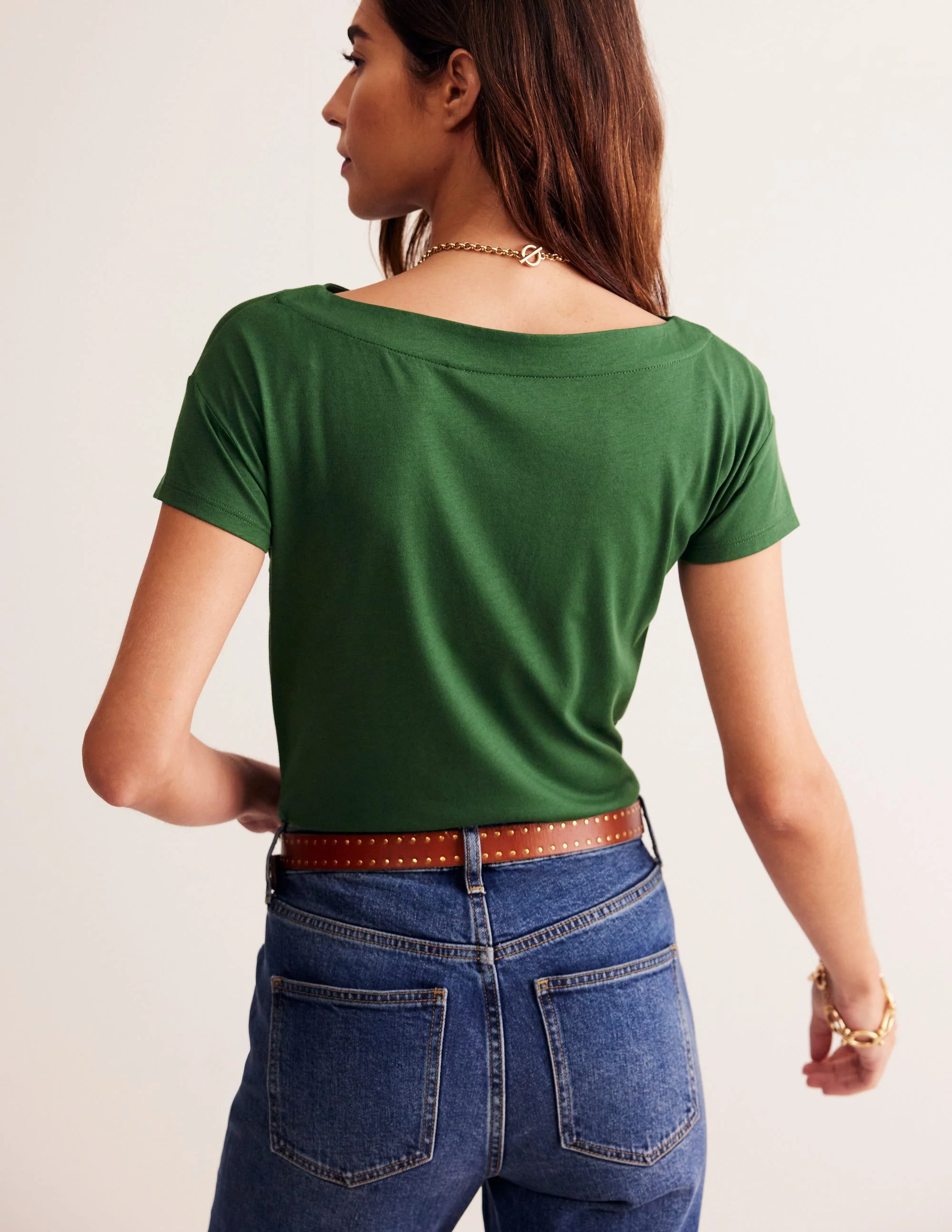 Supersoft Boat Neck T-Shirt-Pine - Image 3