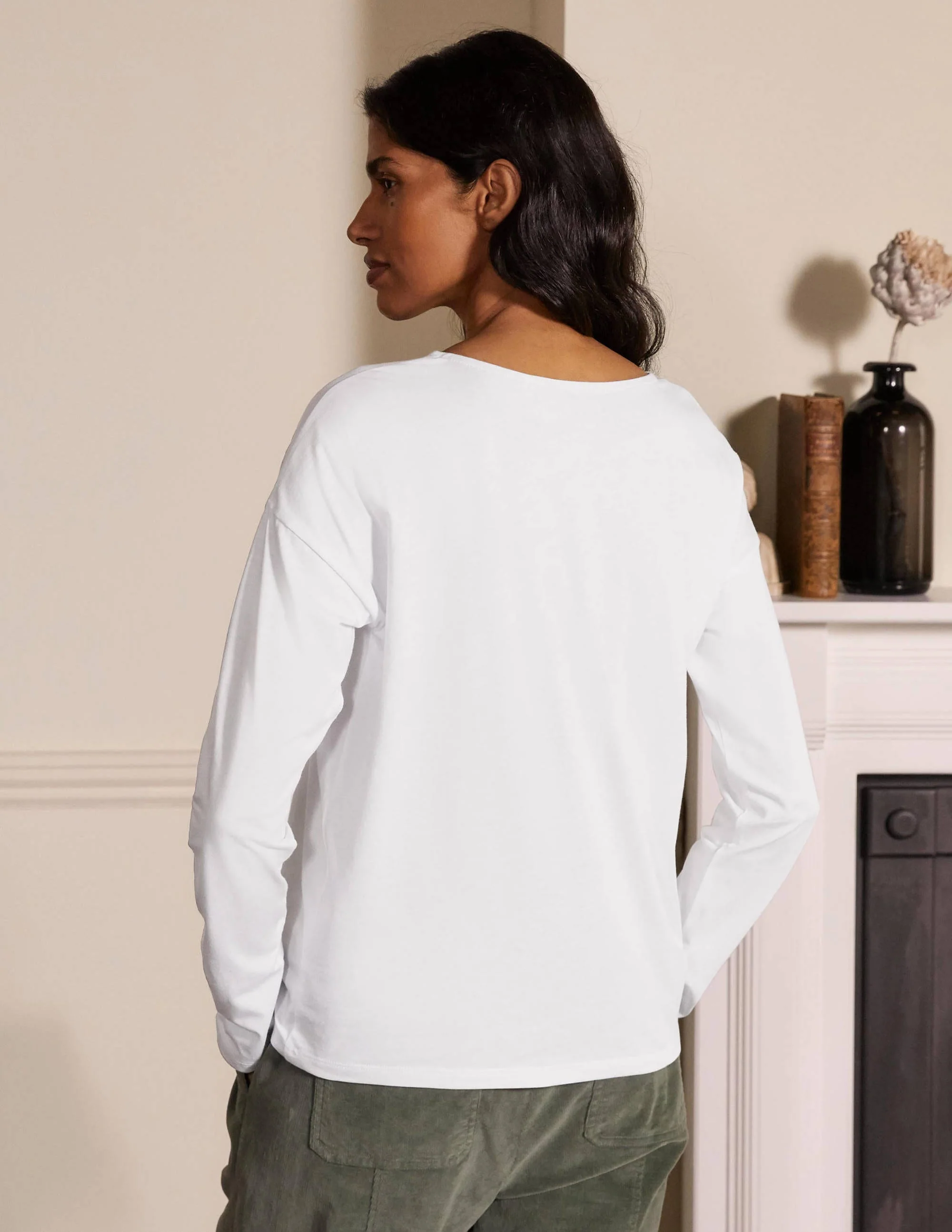 Supersoft Dropped Shoulder Top-White - Image 2