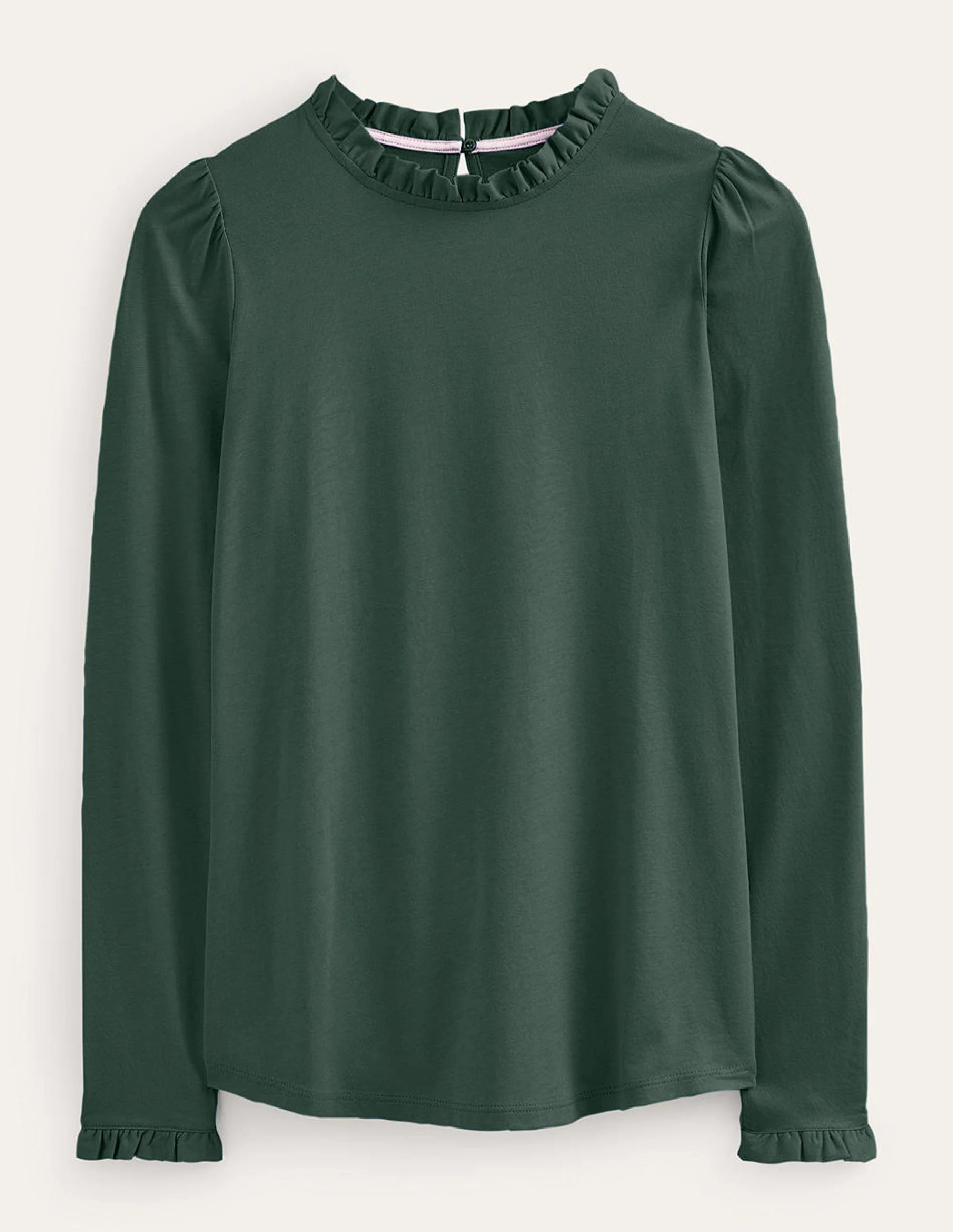 Supersoft Frill Detail Top-Chatsworth Green - Image 5