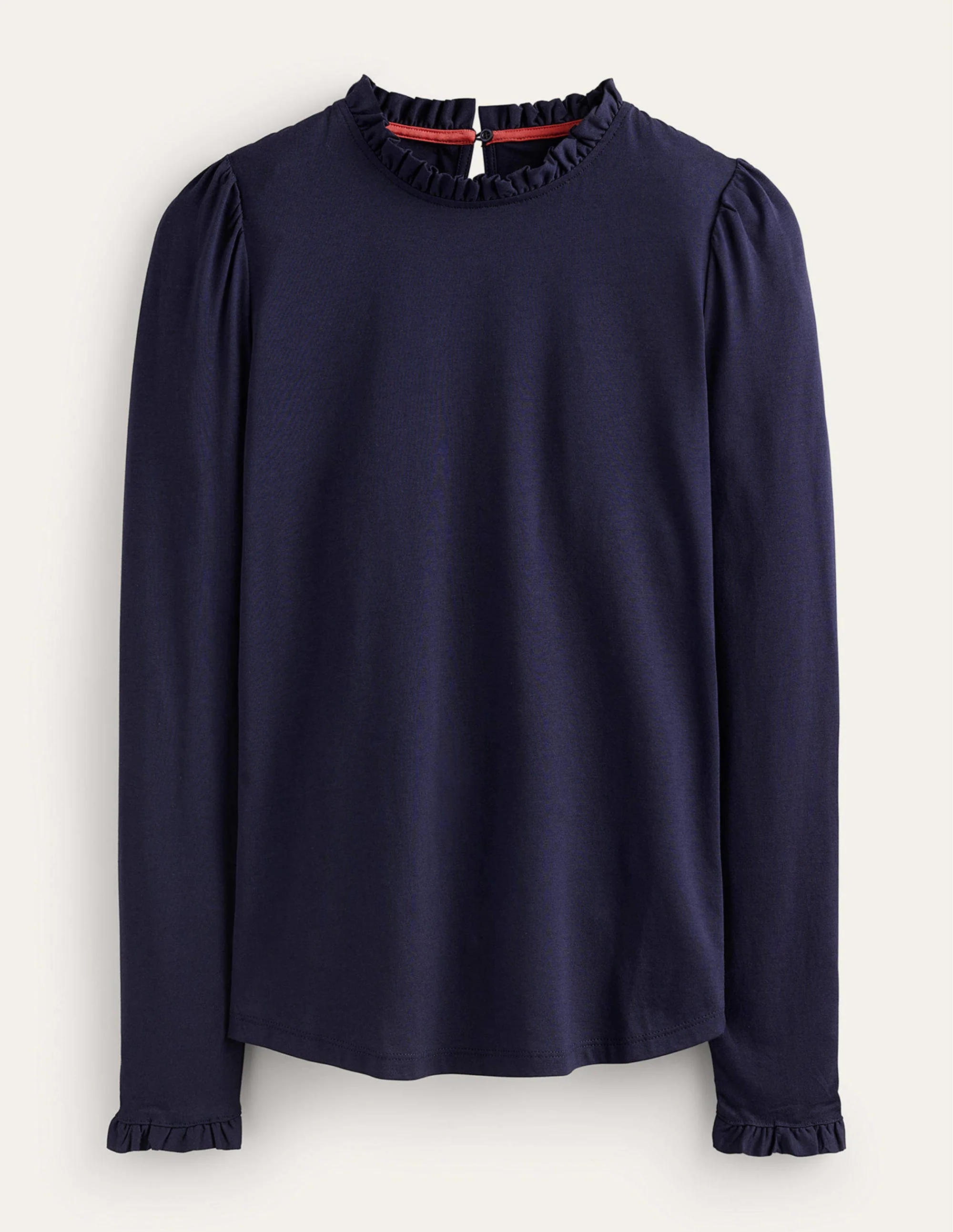 Supersoft Frill Detail Top-Navy - Image 6