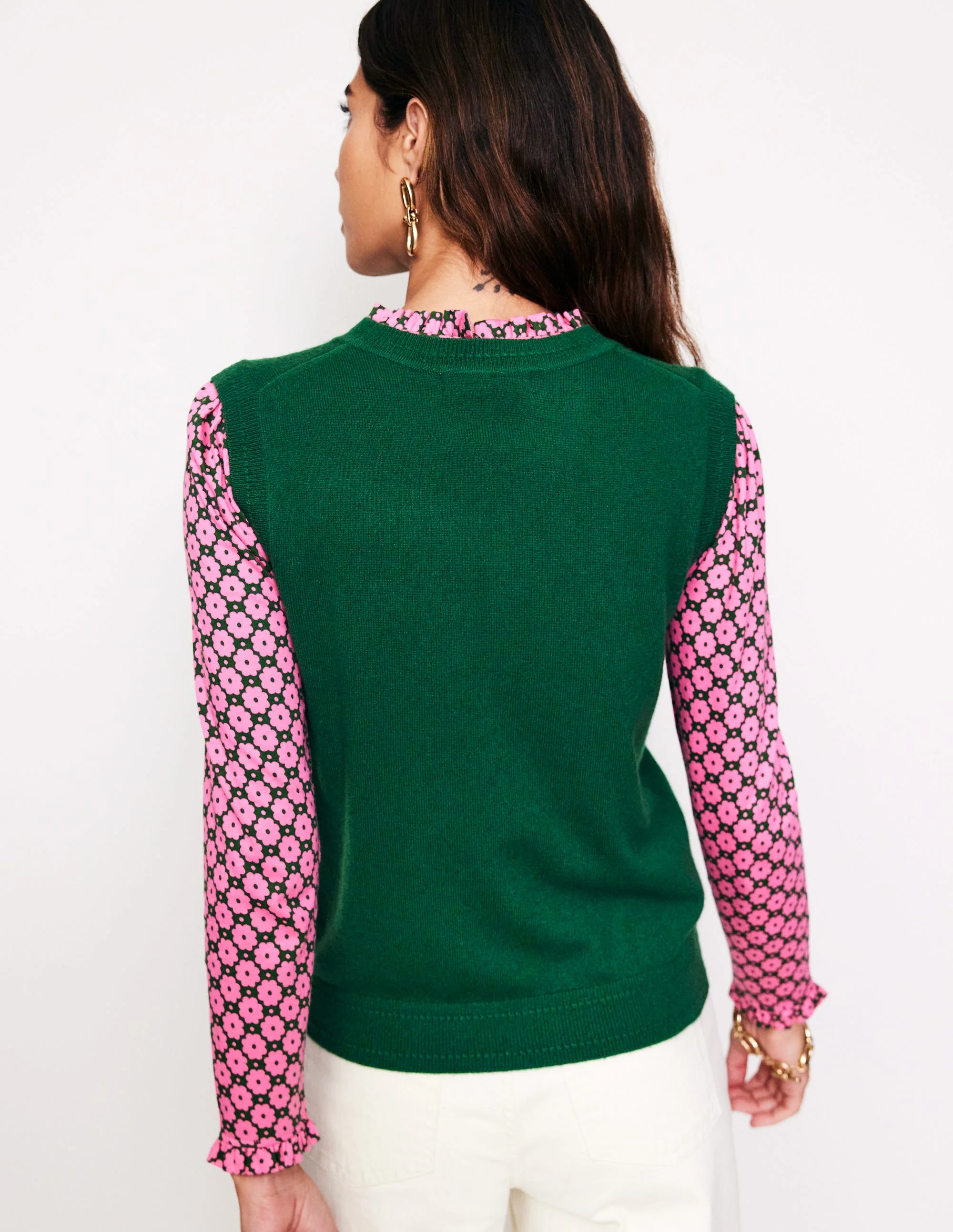 Supersoft Frill Detail Top-Party Pink, Blossom Stamp - Image 3
