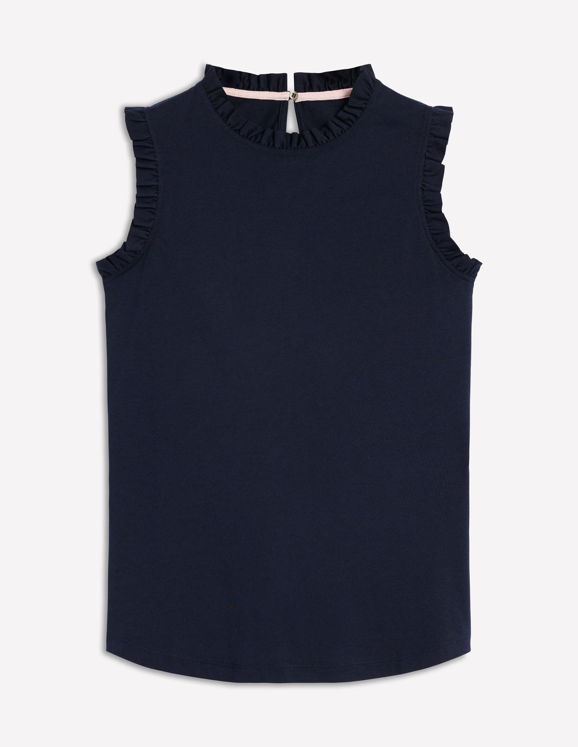 Supersoft Frill Detail Vest-Navy - Image 5