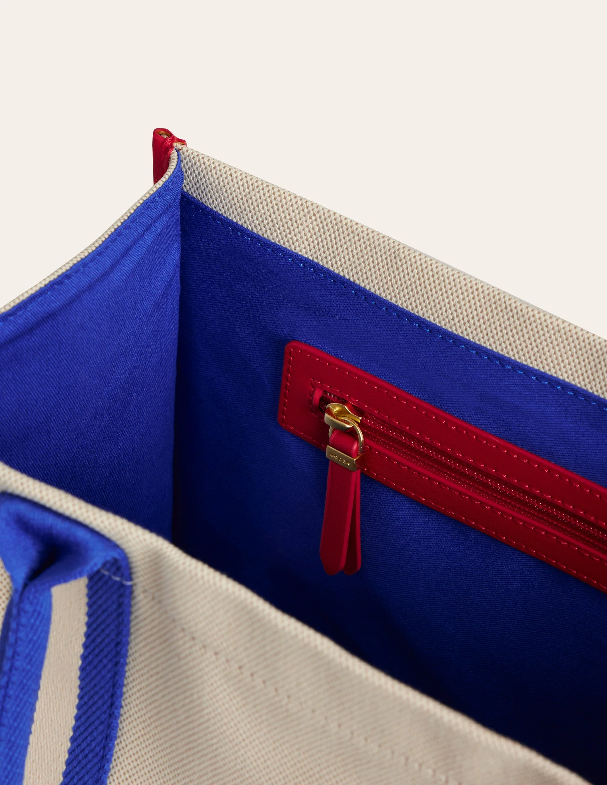 Tilda Canvas Tote Bag-Natural Colourblock - Image 4
