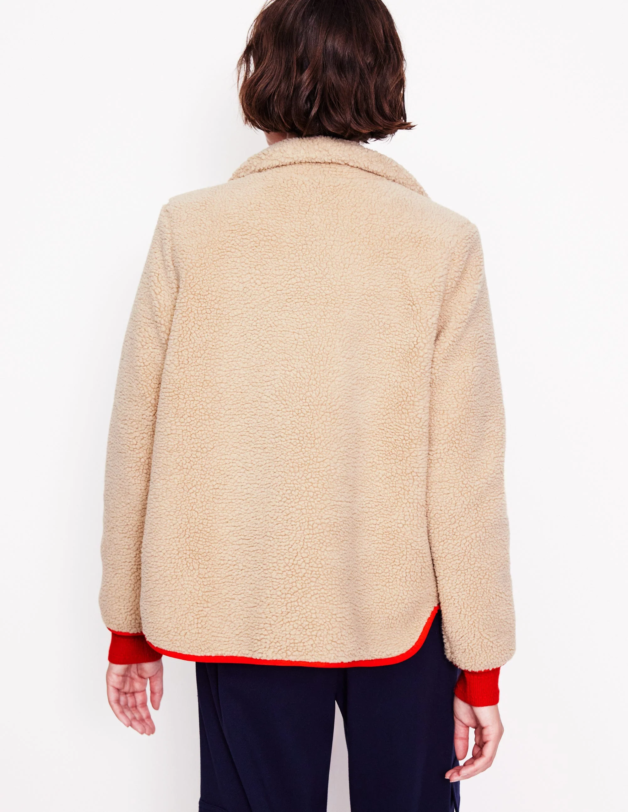 Truro Borg Fleece Jacket-Neutral - Image 3