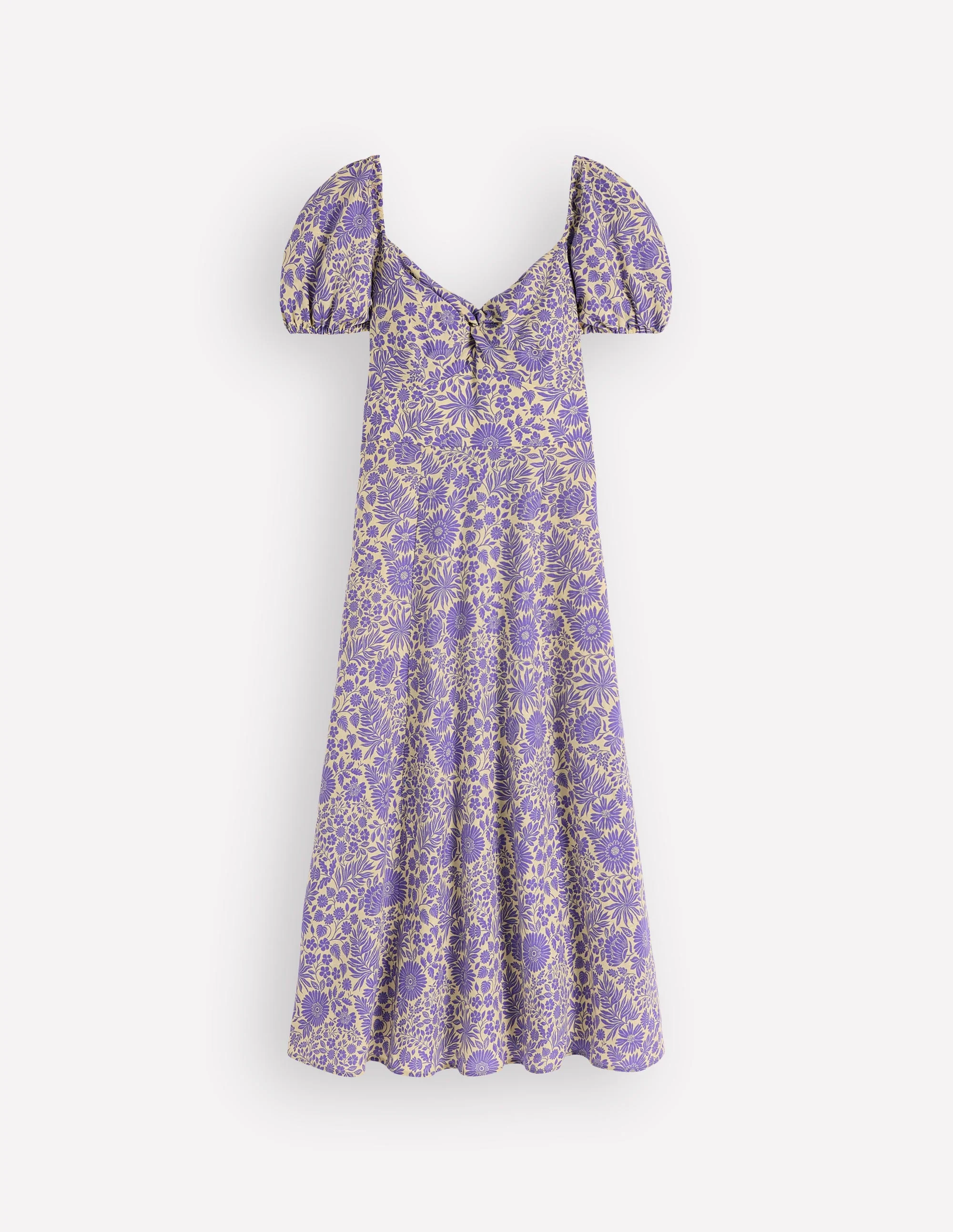 Twist Front Linen Blend Dress-Han Purple, Flowerbed Bloom - Image 8