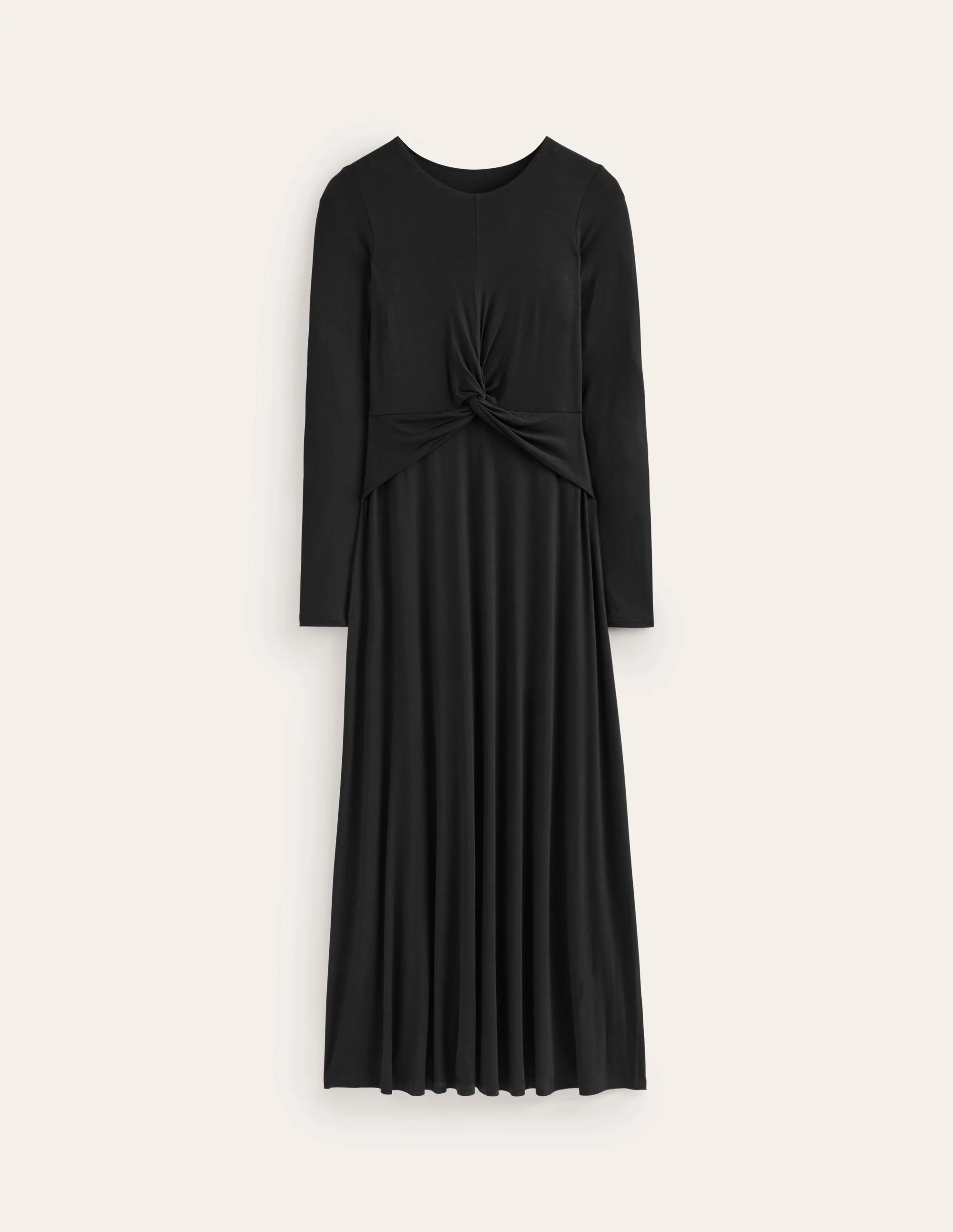 Twisted Waist Jersey Dress-Black - Image 5