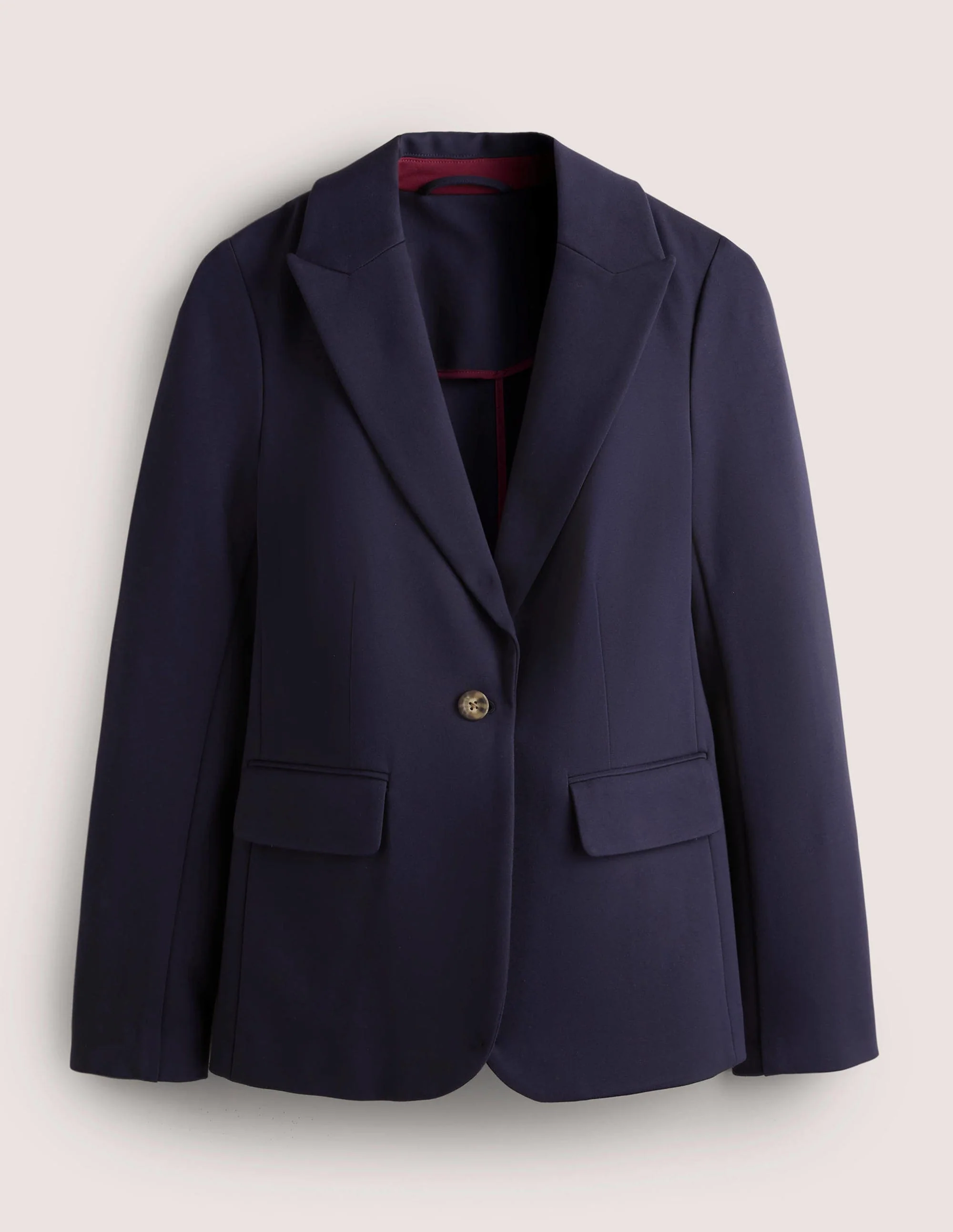 Unlined Jersey Blazer-Navy - Image 6