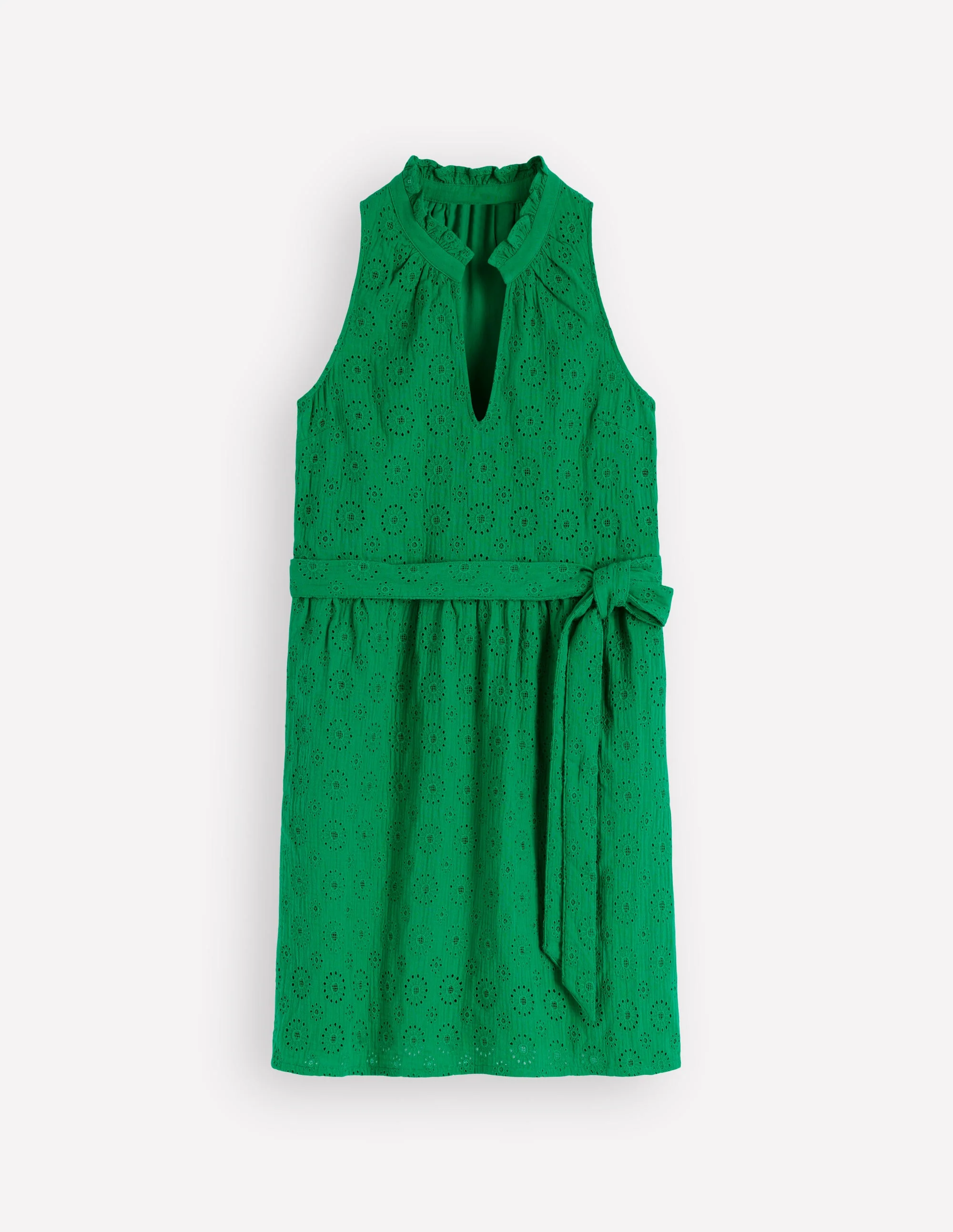 Viv Double Cloth Short Dress-Highland Green Broderie - Image 5