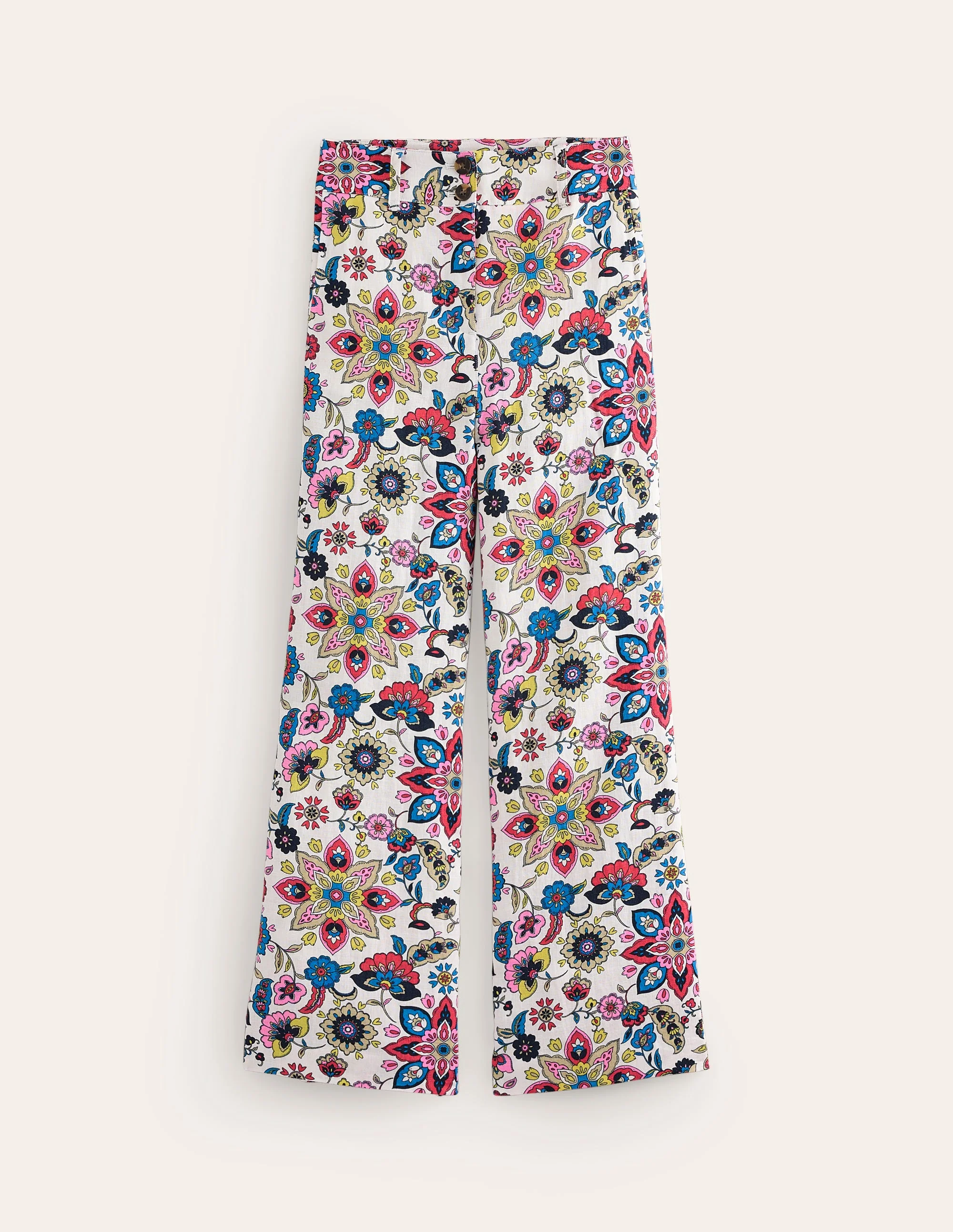 Westbourne Linen Trousers-Ivory, Botanical Sprig - Image 6