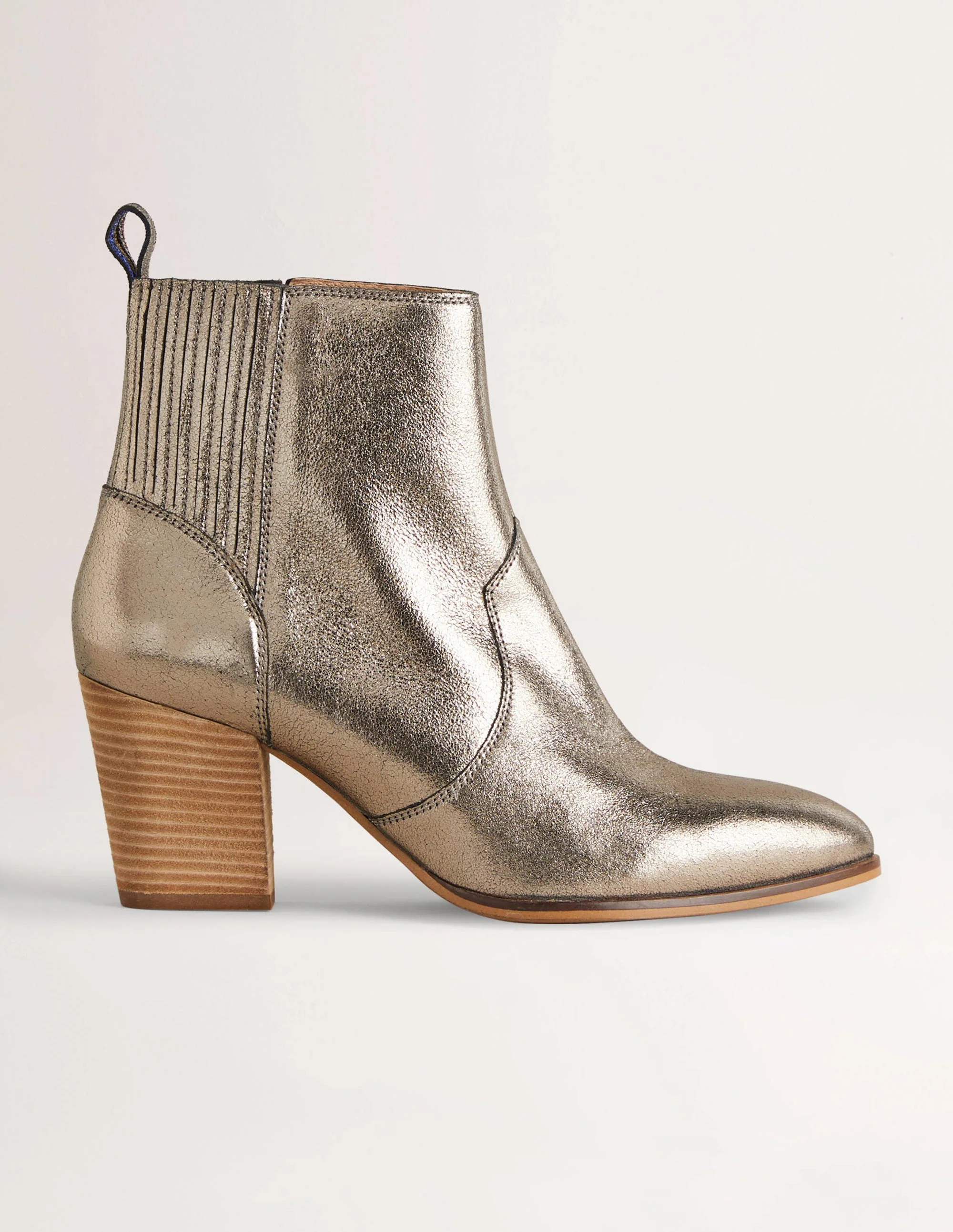 Western Ankle Boot-Silver