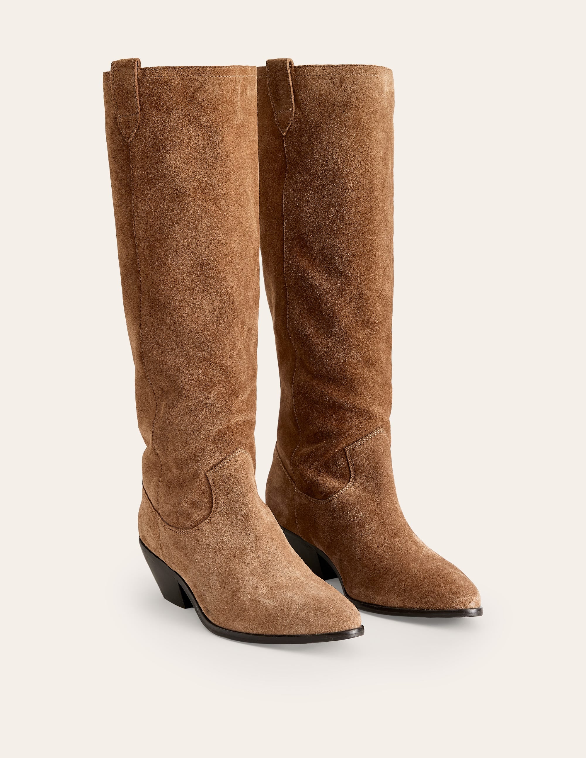 Western Knee High Boots-Rusty Tan Suede - Image 3