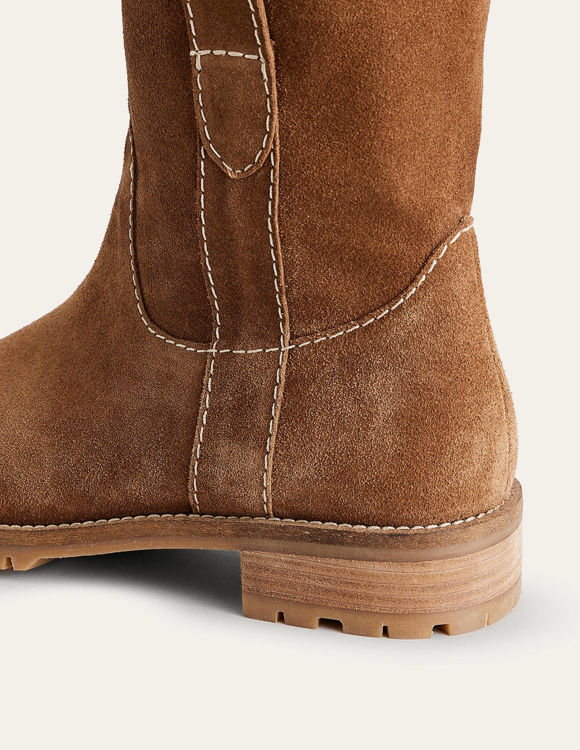 Western Suede Ankle Boots-Tan Suede - Image 5