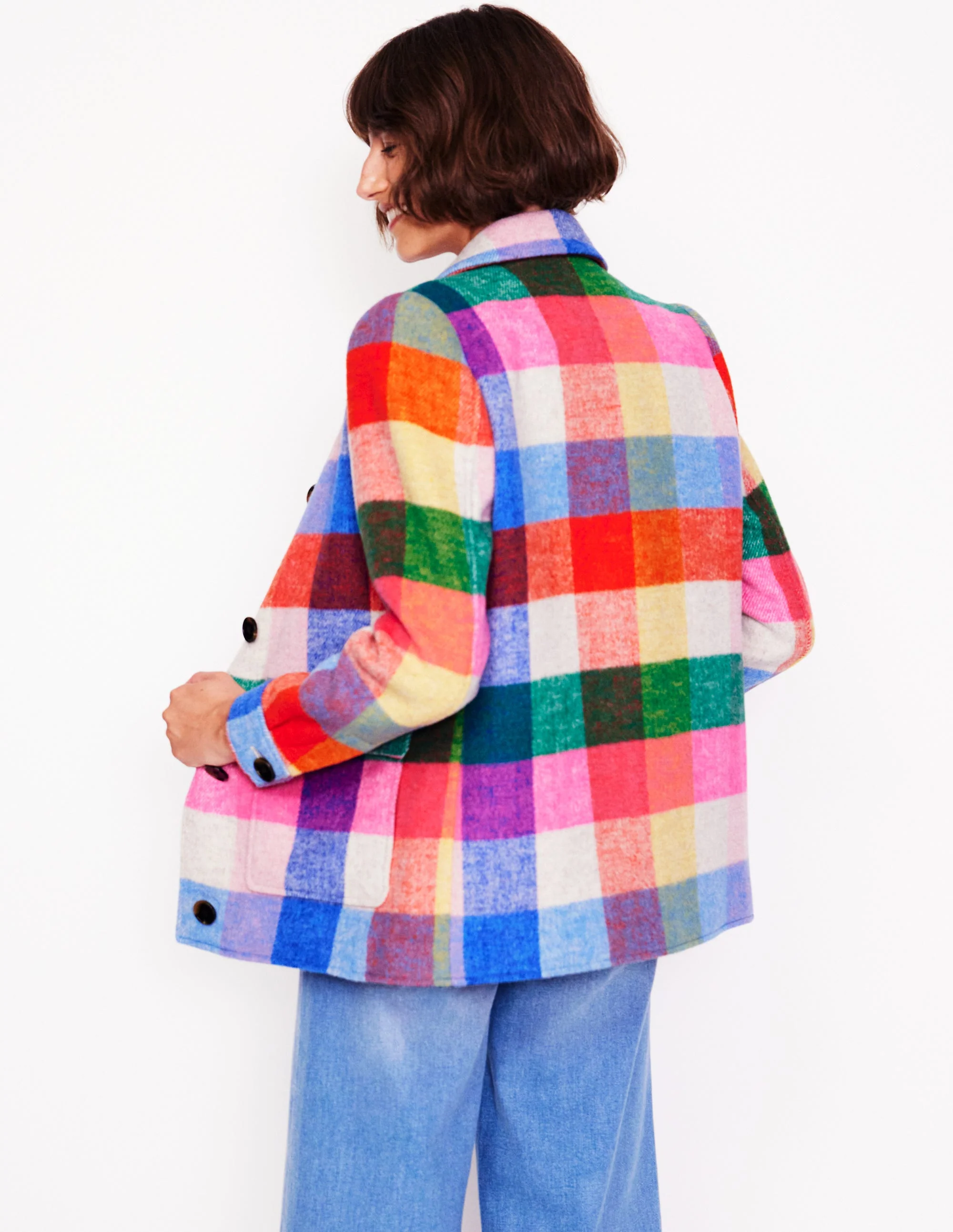 Wool Check Coat-Multi Check - Image 3