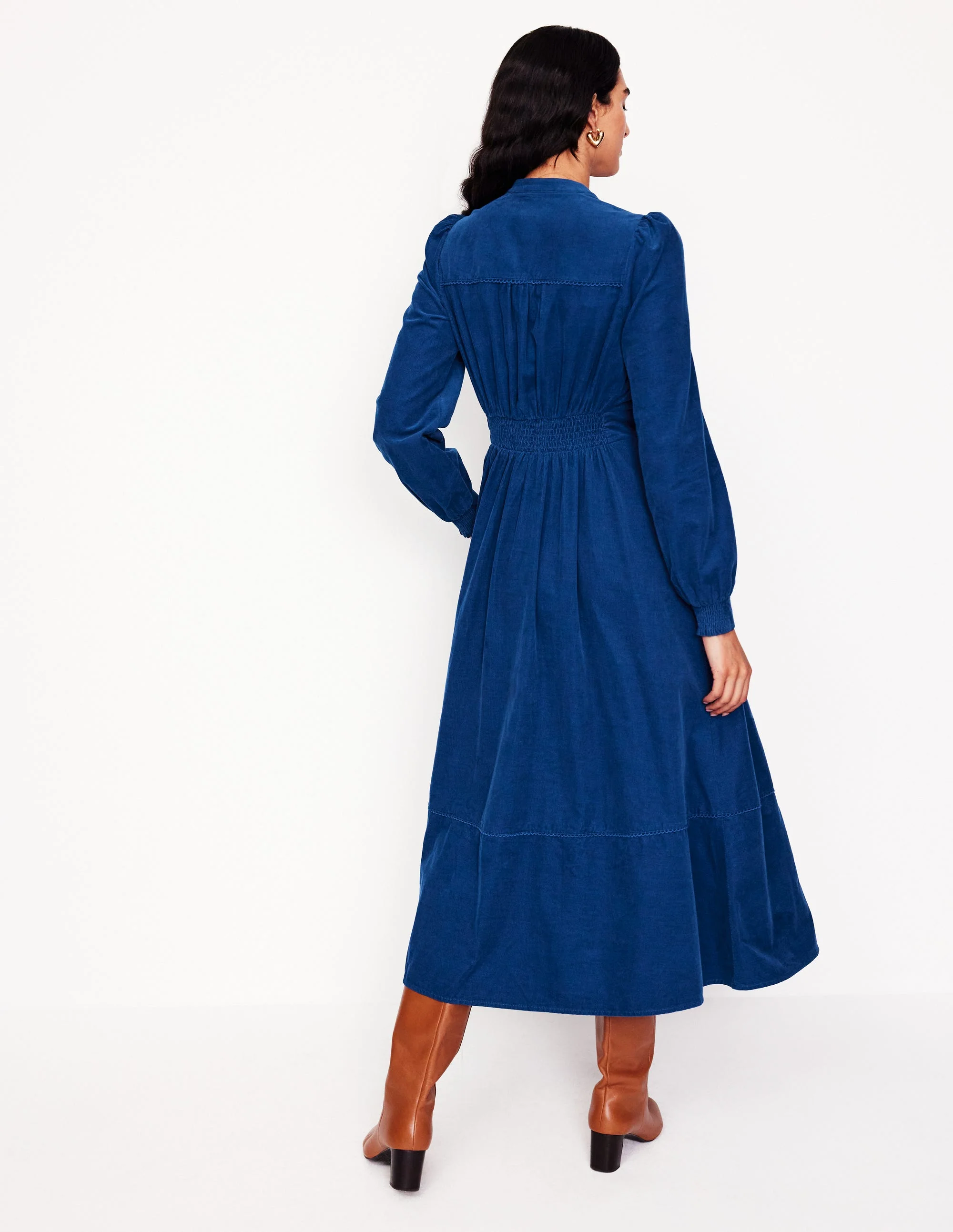 Zoe Zip Up Cord Midi Dress-Atlantic - Image 3